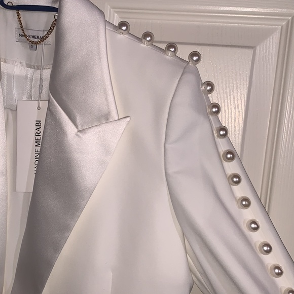 Off-white/cream Blazer with pearls - Picture 7 of 7